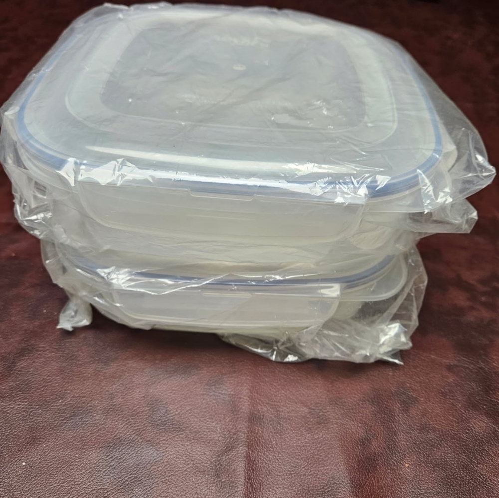 NEW Set Of 2 LocknLock Divided Food Storage Containers, Clear - Picture 3 of 3